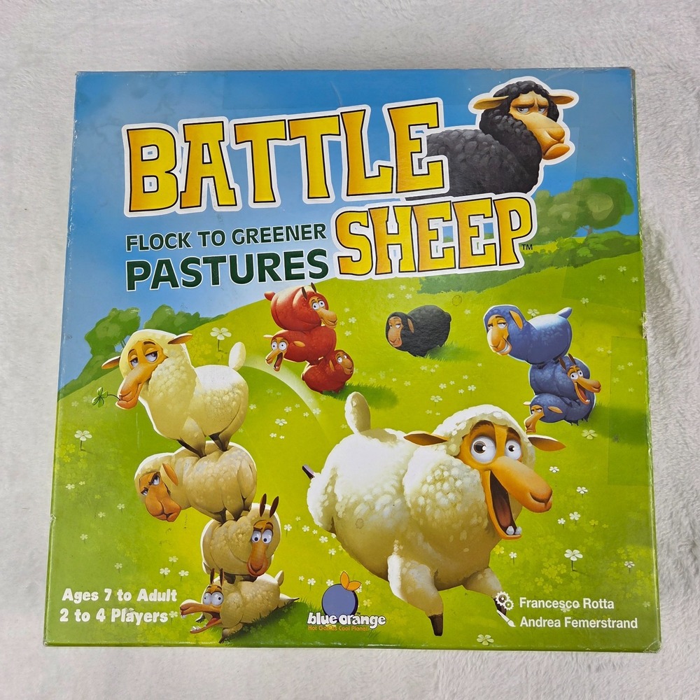 Battle Sheep Board Game Blue Orange Strategy Game Missing 1 Orange Sheep Chip